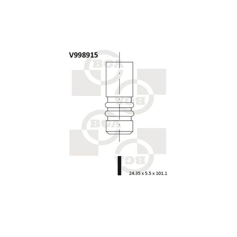 BGA Engine Exhaust Valve 24mm Head V998915