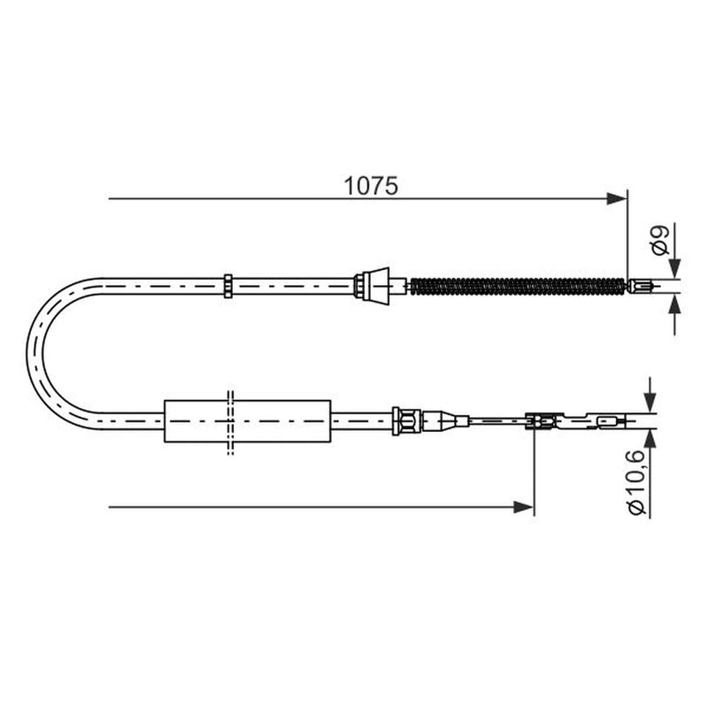 Bosch Handbrake Cable Right Rear 1 987 477 808