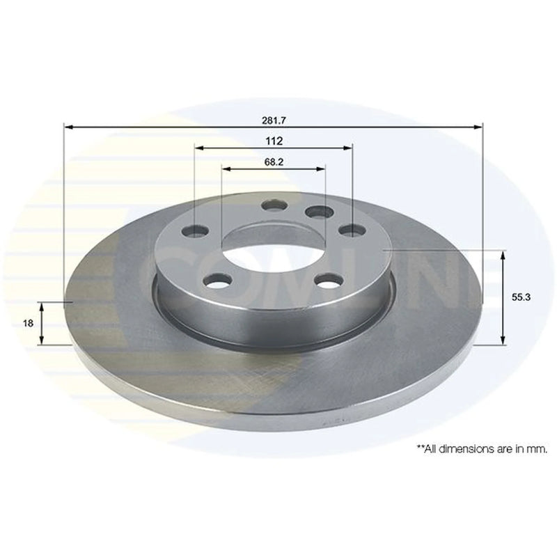 Comline 2 x Solid Front Brake Discs ADC1464