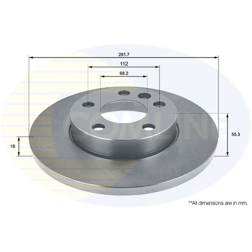 Comline 2 x Solid Front Brake Discs ADC1464