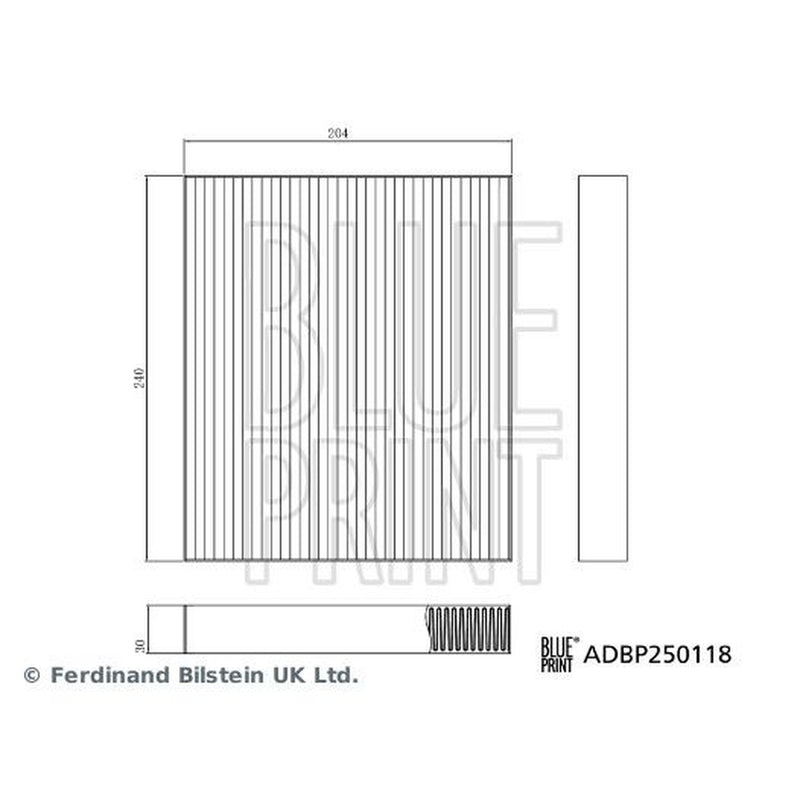 Blue Print Cabin Air Filter (Pollen Filter) ADBP250118