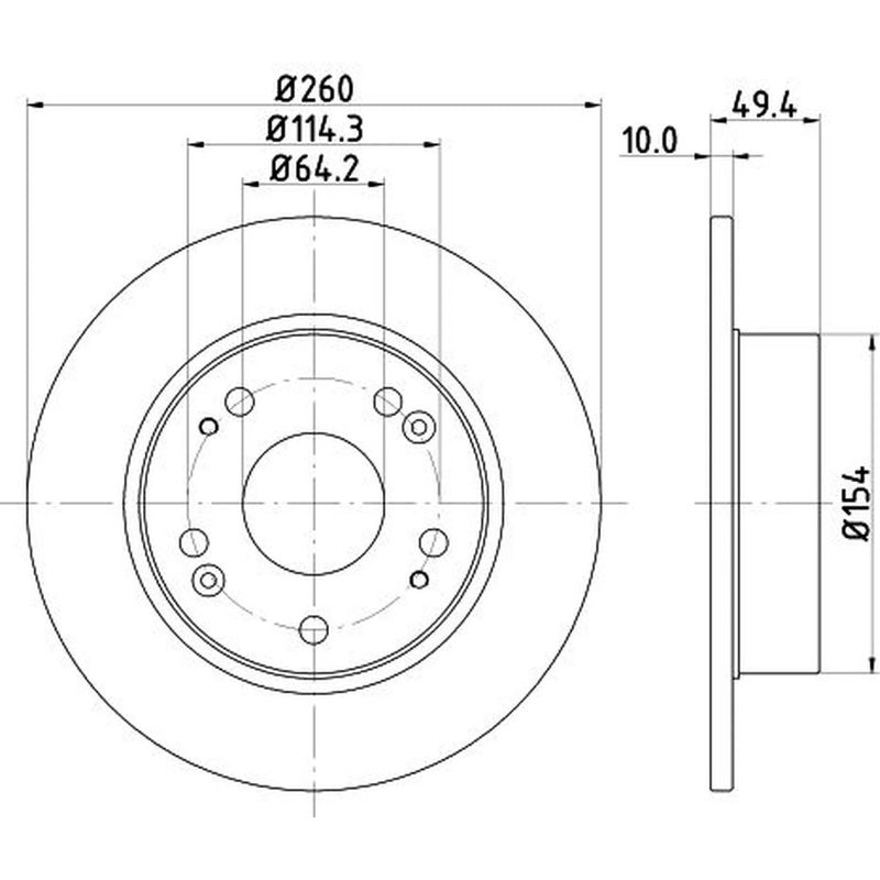 DON 2 x Solid Rear Brake Discs PCD12372
