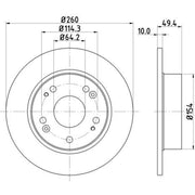 Mintex 2 x Solid Rear Brake Discs MDC1721C