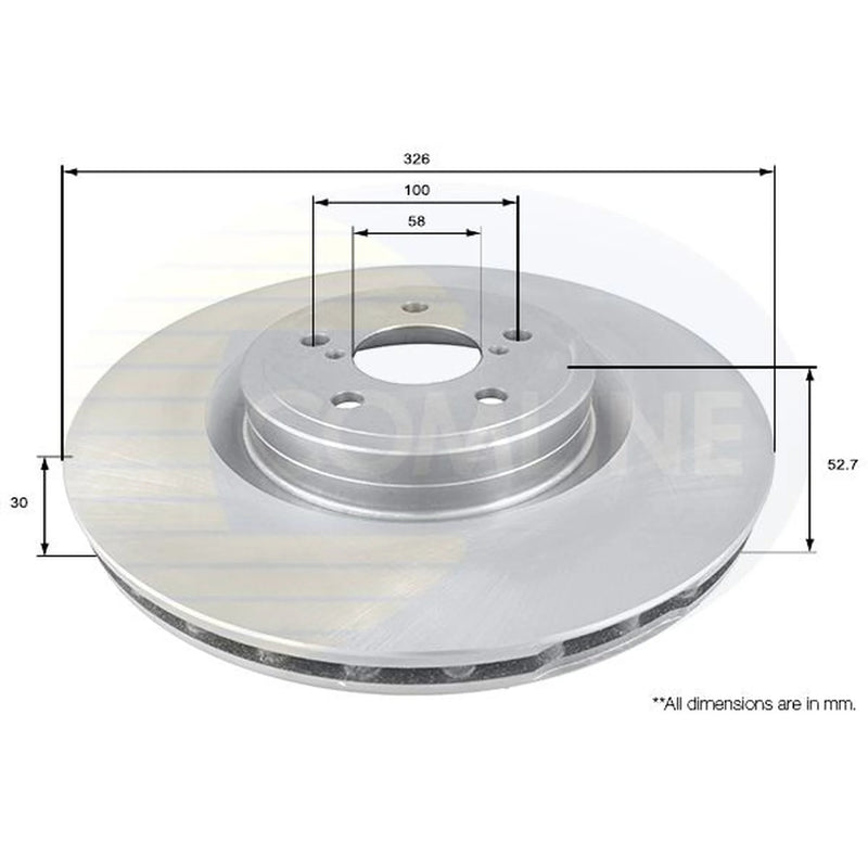 Comline 2 x Internally Vented Front Brake Discs ADC0815V