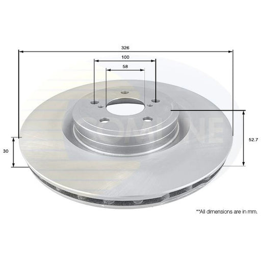 Comline 2 x Internally Vented Front Brake Discs ADC0815V