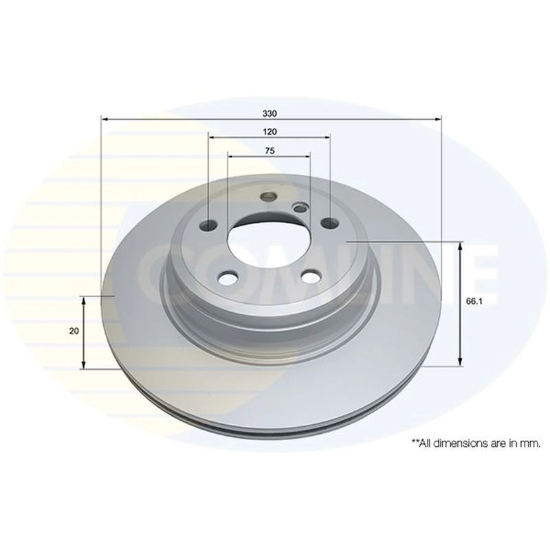 Comline 2 x Internally Vented Rear Brake Discs ADC1777V