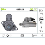 Valeo Starter Motor 12V 1.5kW 13 Teeth 438524