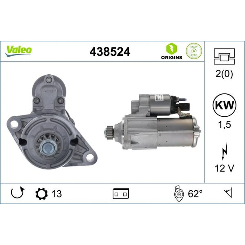 Valeo Starter Motor 12V 1.5kW 13 Teeth 438524