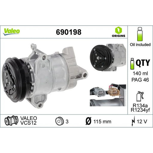 Valeo Air Conditioning Compressor 690198