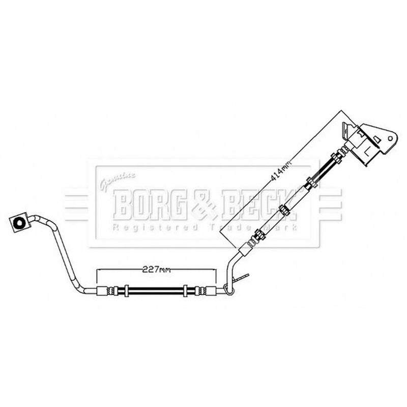 Borg & Beck Brake Hydraulic Hose Line Front Left BBH7625