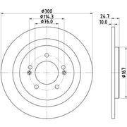 DON 2 x Solid Rear Brake Discs PCD15232