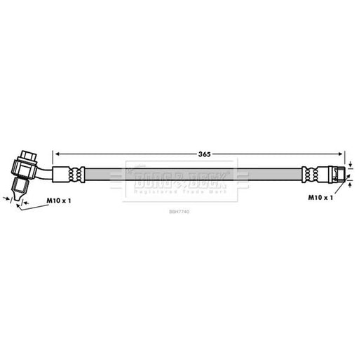 Borg & Beck Brake Hydraulic Hose Line Rear Left BBH7740