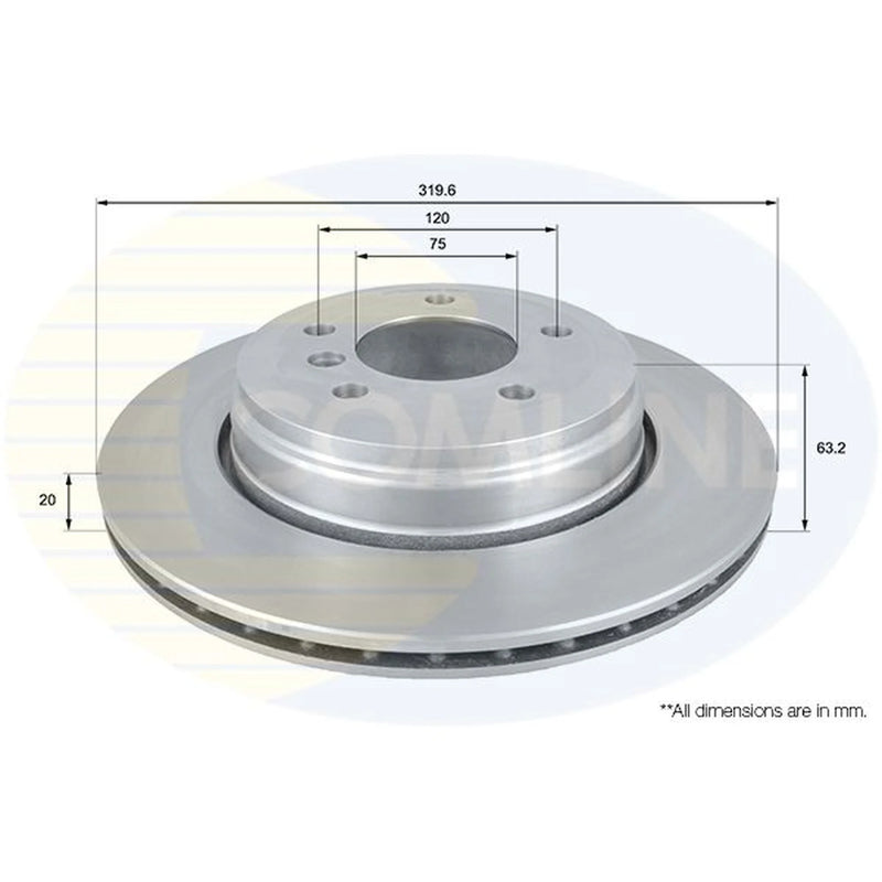 Comline 2 x Internally Vented Rear Brake Discs ADC1726V