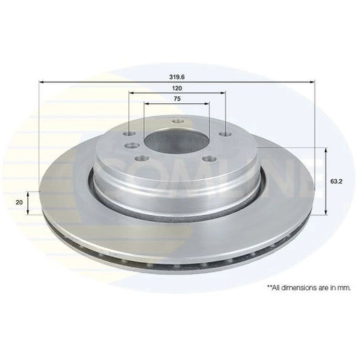 Comline 2 x Internally Vented Rear Brake Discs ADC1726V