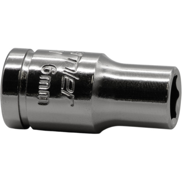 Sealey 1/4"Dr Coloured Socket 6mm (Silver)