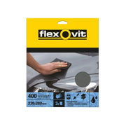 Flexovit Waterproof Sanding Sheets 230 x 280mm Fine 400G (3) - 63642526303