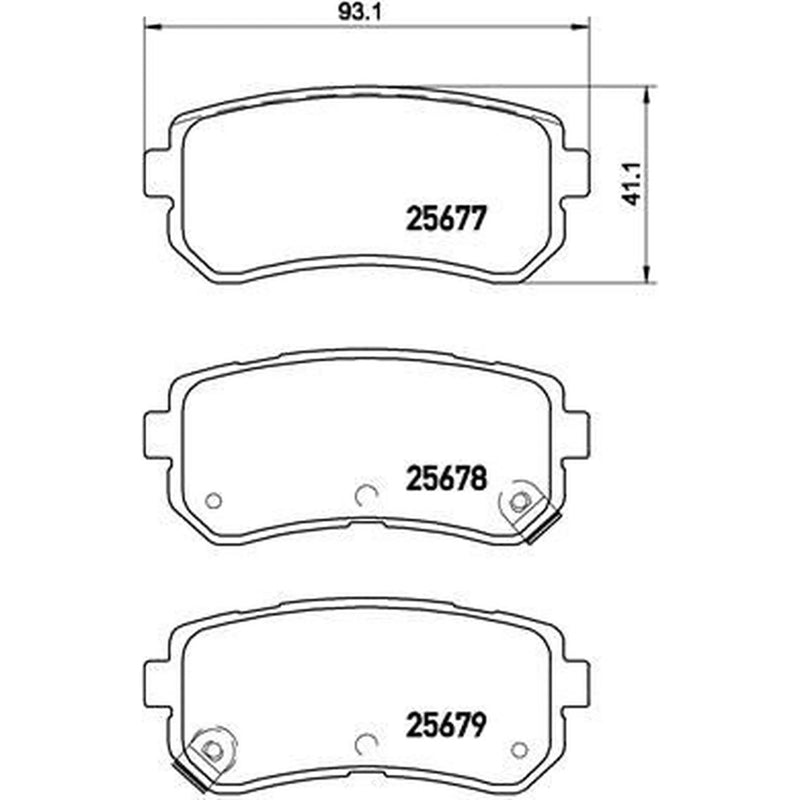 Brembo 4 x Rear Brake Pad Set P30068