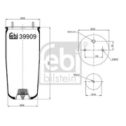Febi Air Suspension Bellow 208mm 39909
