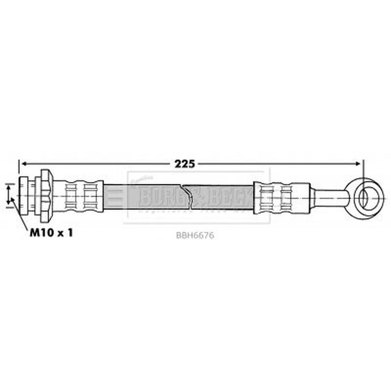 Borg & Beck Brake Hydraulic Hose Line Rear Left BBH6676