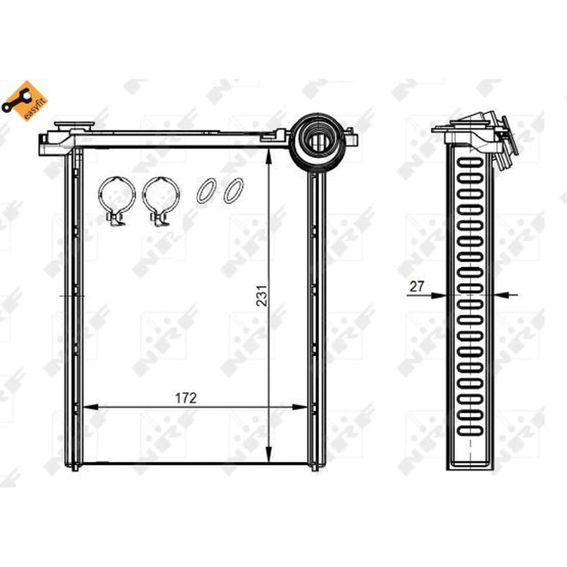 NRF Heater Matrix Core Heat Exchanger 54314