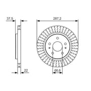 Bosch 2 x Vented Brake Discs 0 986 479 A98
