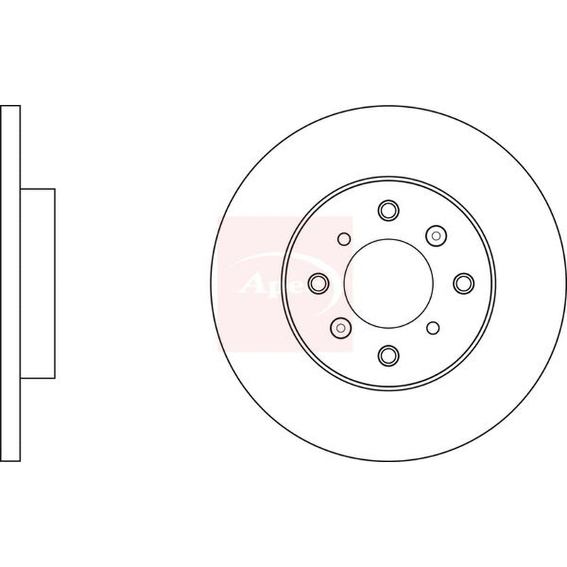 Apec 2 x Solid Rear Brake Discs DSK3069
