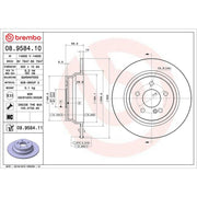 Brembo 2 x Solid Rear Brake Discs 08.9584.11