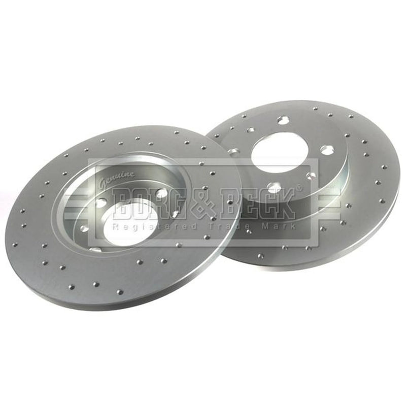 Borg & Beck 2 x Slotted/Perforated Rear Brake Discs BBD5559