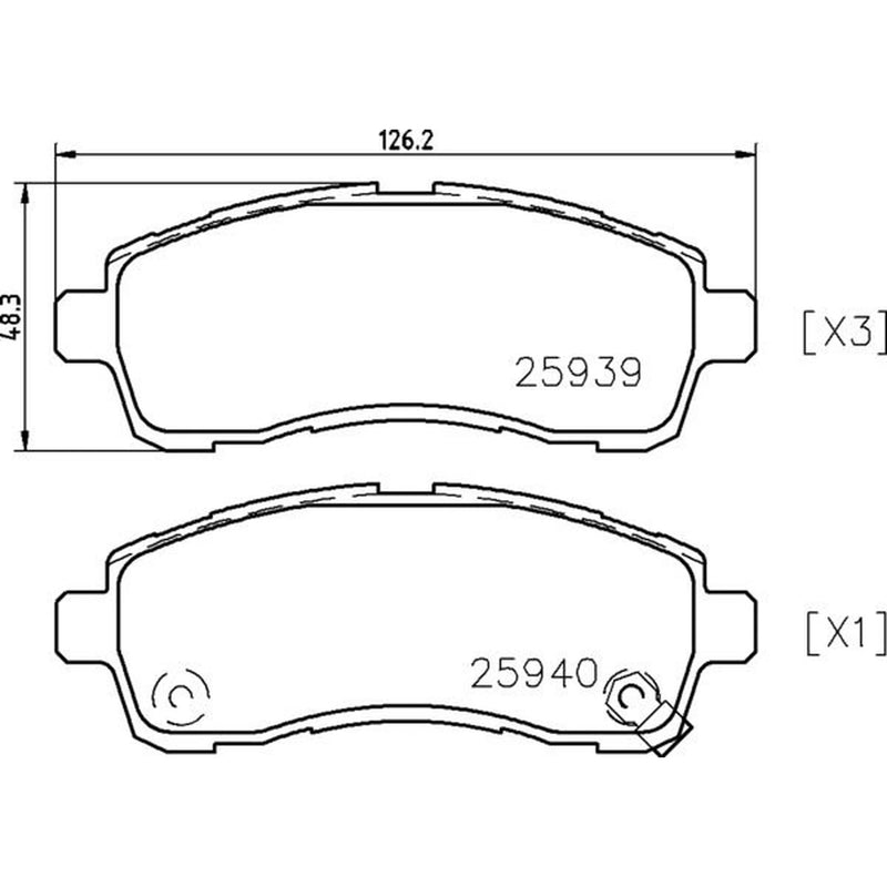 Brembo 4 x Front Brake Pad Set P49057