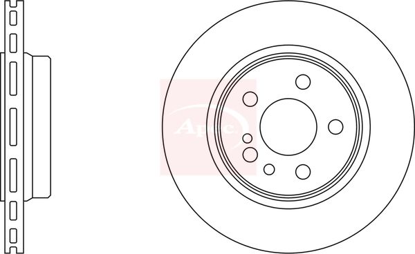 Apec 2 x Brake Disc Set Vented