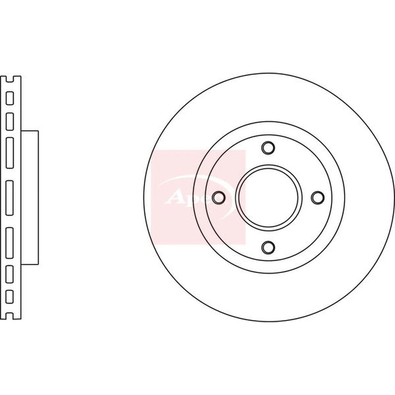 Apec 2 x Vented Front Brake Discs DSK2771