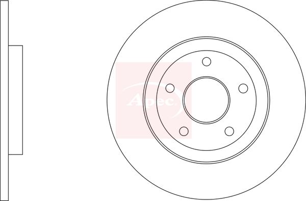 Apec 2 x Brake Disc Set Solid