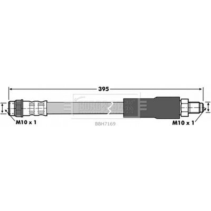 Borg & Beck Brake Hydraulic Hose Line Front Left BBH7169