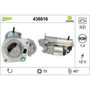 Valeo Starter Motor 12V 1.4kW 10 Teeth 438616