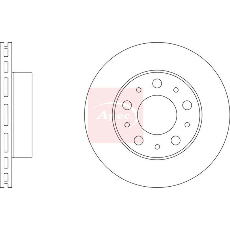 Apec 2 x Vented Front Brake Discs DSK2481