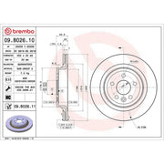 Brembo 2 x Internally Vented Rear Brake Discs 09.B026.11
