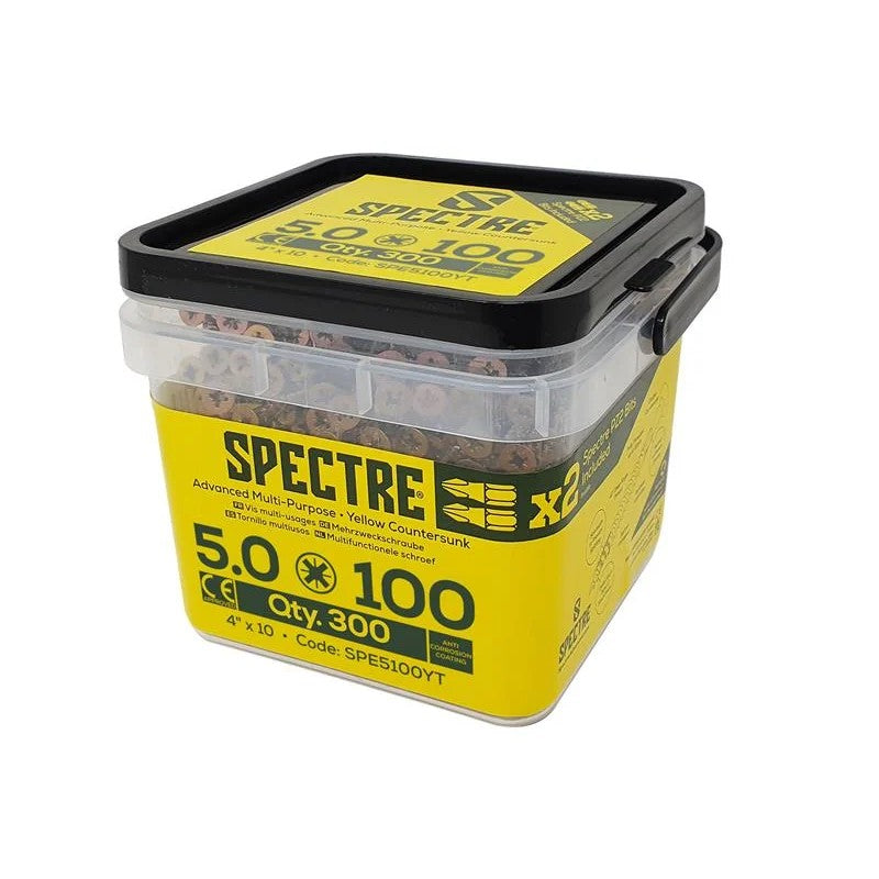 ForgeFix Spectre™ PZ Compatible Wood Screw CSK ZYP 5.0 x 100mm Tub 300
