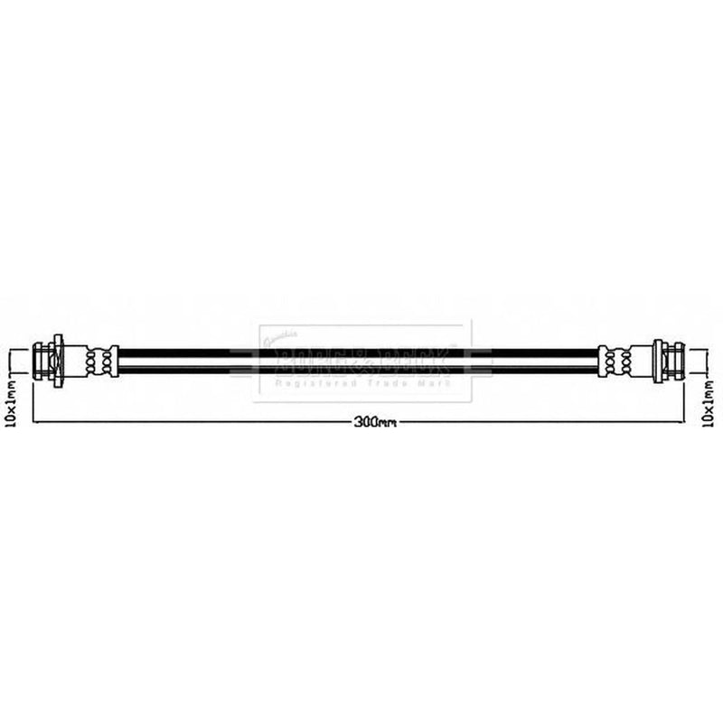 Borg & Beck Brake Hydraulic Hose Line Rear Left BBH8146