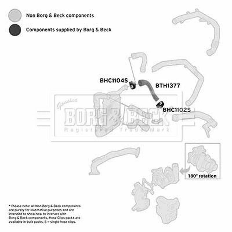 Borg & Beck Intercooler Turbo Charge Air Hose BTH1377