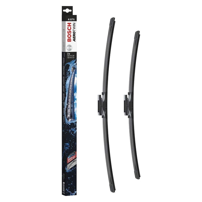 Bosch Front Windscreen Wiper Blades Set A117S Genuine Bosch Bosch  - Town Parts