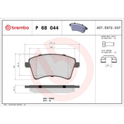 Brembo 4 x Front Brake Pad Set P68044