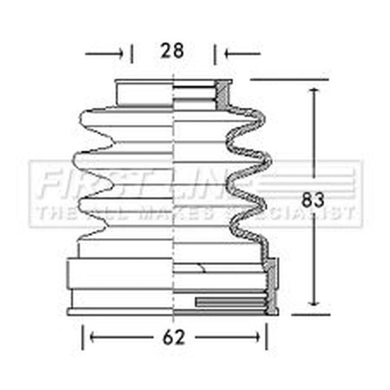 First Line Drive Shaft Bellow Kit Front Left FCB2771