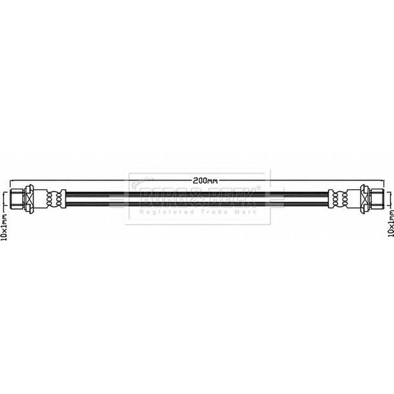 Borg & Beck Brake Hydraulic Hose Line Rear BBH8065