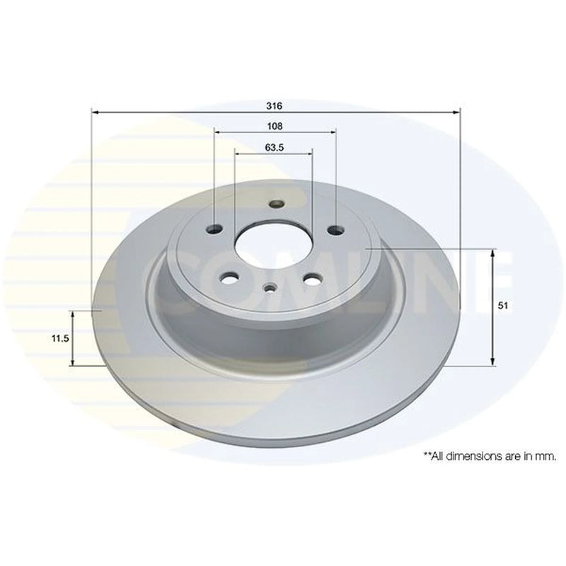 Comline 2 x Solid Rear Brake Discs ADC1275