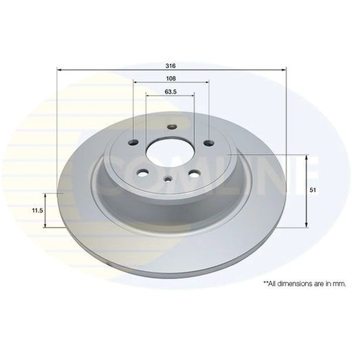 Comline 2 x Solid Rear Brake Discs ADC1275