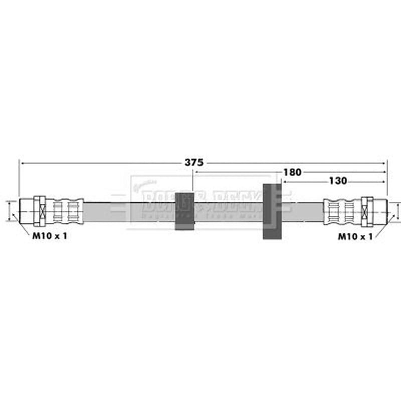 Borg & Beck Brake Hydraulic Hose Line Front Left BBH6869
