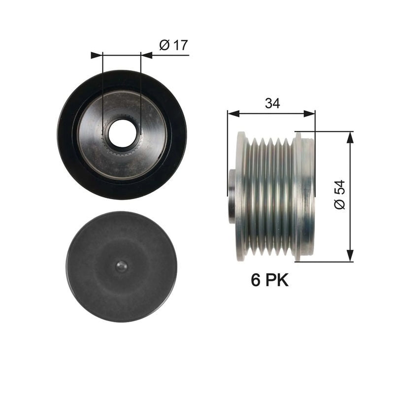 Gates Alternator Overrunning Freewheel Clutch OAP7135