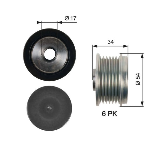 Gates Alternator Overrunning Freewheel Clutch OAP7135