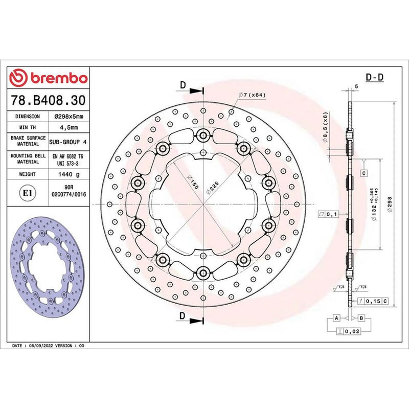 Brembo 2 x Floating Front Brake Disc Brake Discs 78B40830