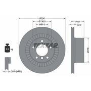 Textar 2 x Externally Vented Rear Brake Discs 92261903